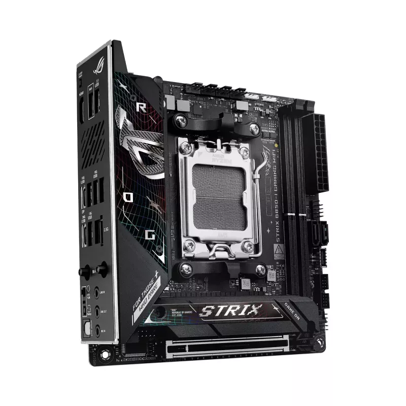 Mātesplate ASUS ROG STRIX B850-I GAMING WIFI, AMD B850, Socket AM5, mini ITX, 2x DDR5, Wi‑Fi 7, 2.5Gb LAN