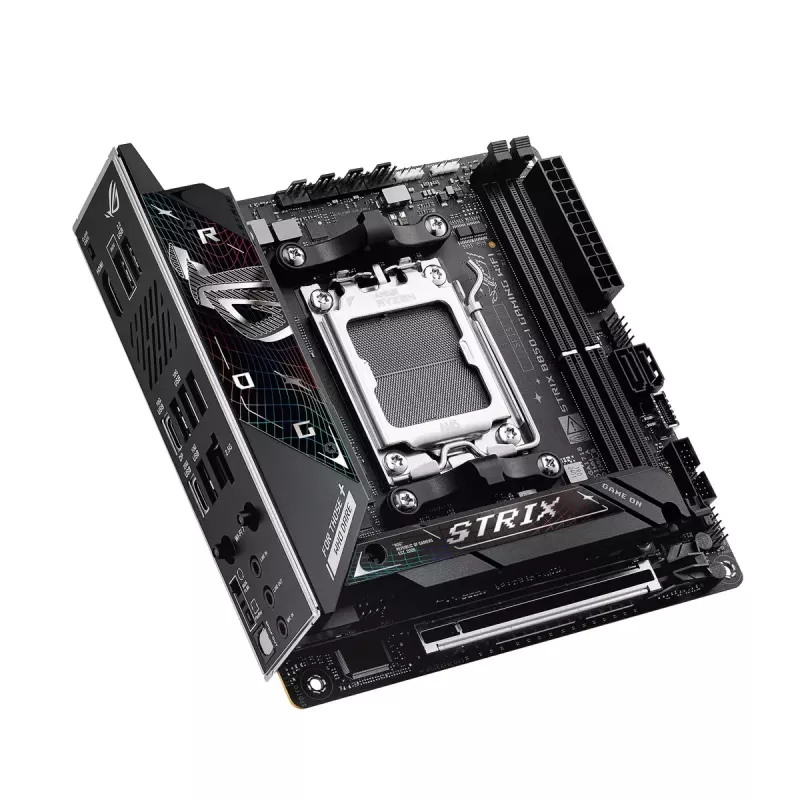 Mātesplate ASUS ROG STRIX B850-I GAMING WIFI, AMD B850, Socket AM5, mini ITX, 2x DDR5, Wi‑Fi 7, 2.5Gb LAN