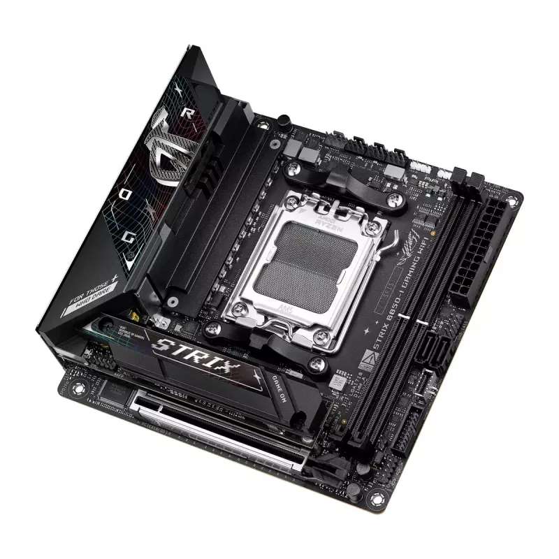 Mātesplate ASUS ROG STRIX B850-I GAMING WIFI, AMD B850, Socket AM5, mini ITX, 2x DDR5, Wi‑Fi 7, 2.5Gb LAN