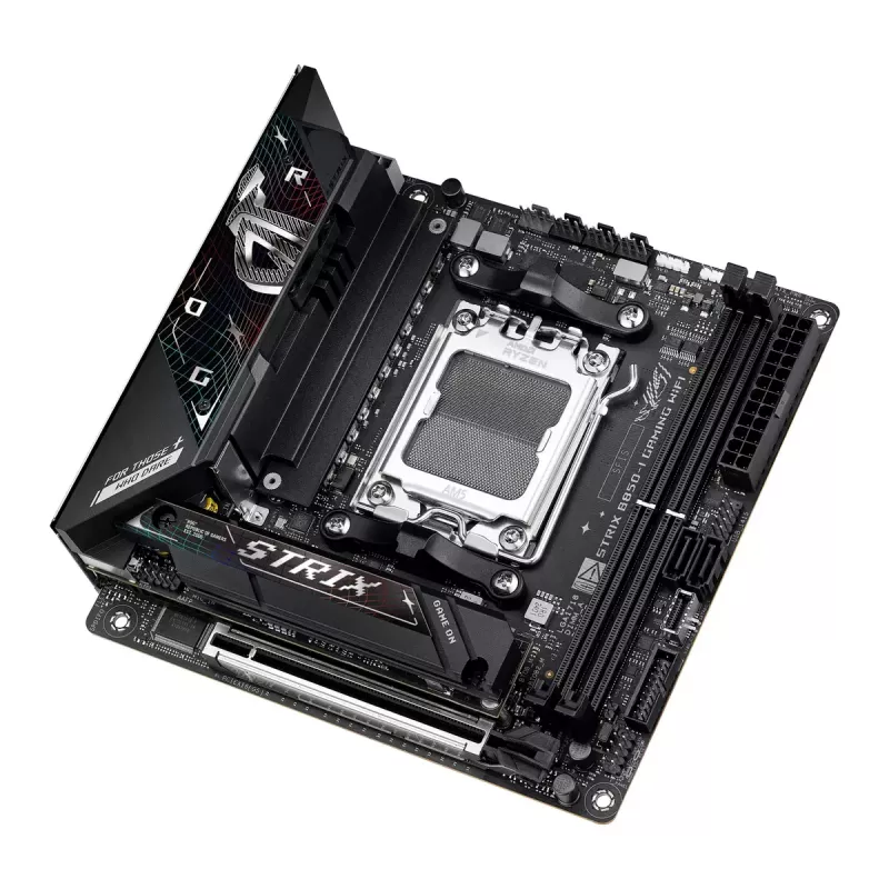 Mātesplate ASUS ROG STRIX B850-I GAMING WIFI, AMD B850, Socket AM5, mini ITX, 2x DDR5, Wi‑Fi 7, 2.5Gb LAN