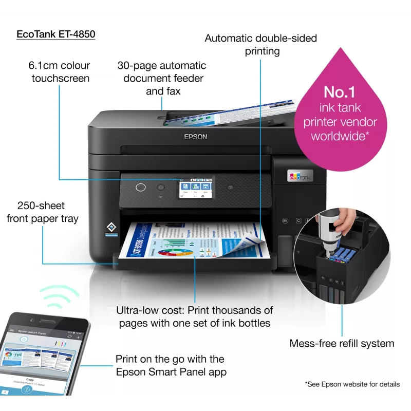 Epson EcoTank ET-4850 Inkjet A4 4800 x 1200 DPI 33 ppm Wi-Fi