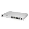 Pārvaldāms komutators UBIQUITI USW-PRO-24-EU — 24× Gigabit RJ-45, 2× SFP+, L2/L3, montējams statīvā, sudraba