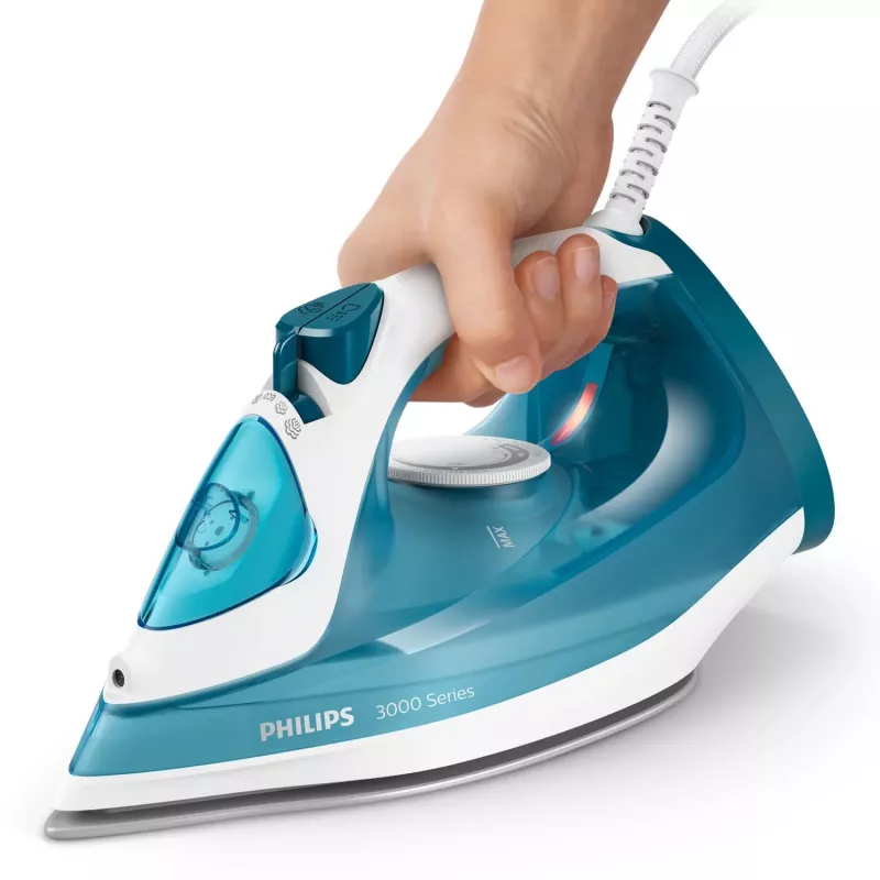 Tvaika gludeklis Philips DST3011/20 — 2100 W, keramiskā zole, 0,3 L tvertne, 1,9 m vads, zils