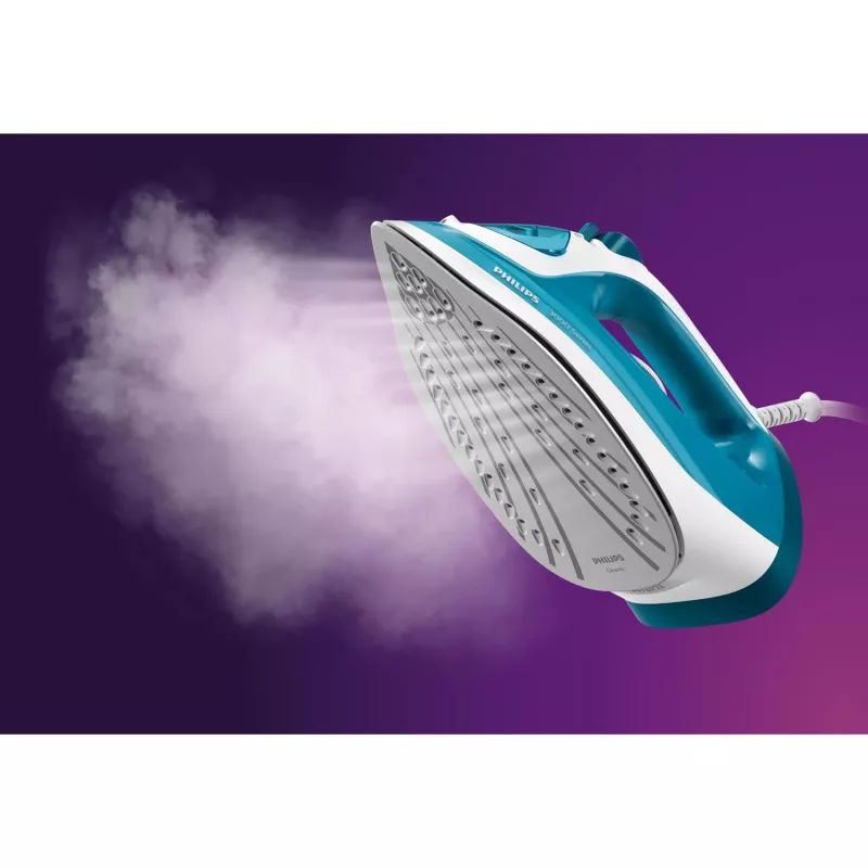 Tvaika gludeklis Philips DST3011/20 — 2100 W, keramiskā zole, 0,3 L tvertne, 1,9 m vads, zils