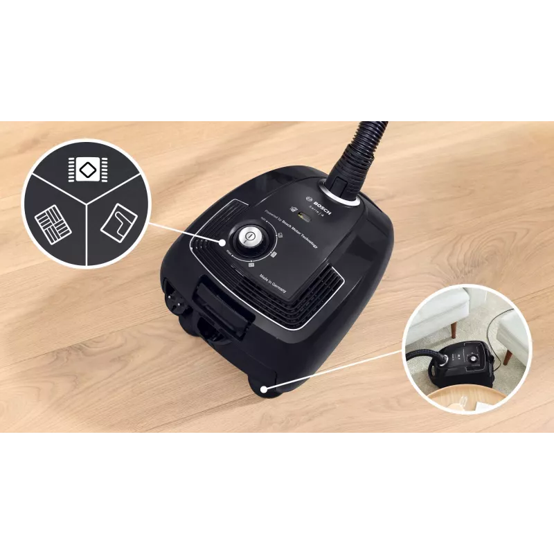 Bosch Serie 4 BGB38BA1 putekļsūcējs 4 L cilindra putekļsūcējs Sausā tīrīšana 600 W Putekļu maisiņš