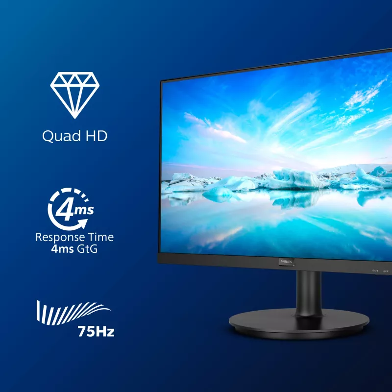 Philips V Line 275V8LA/00 datora monitors 68.6 cm (27 collas) 2560 x 1440 pikseļi Quad HD LED Melns