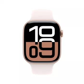 APPLE Watch Series 10 GPS 46mm rožu zelta alumīnija korpuss ar gaiši rozā sporta siksniņu - M/L