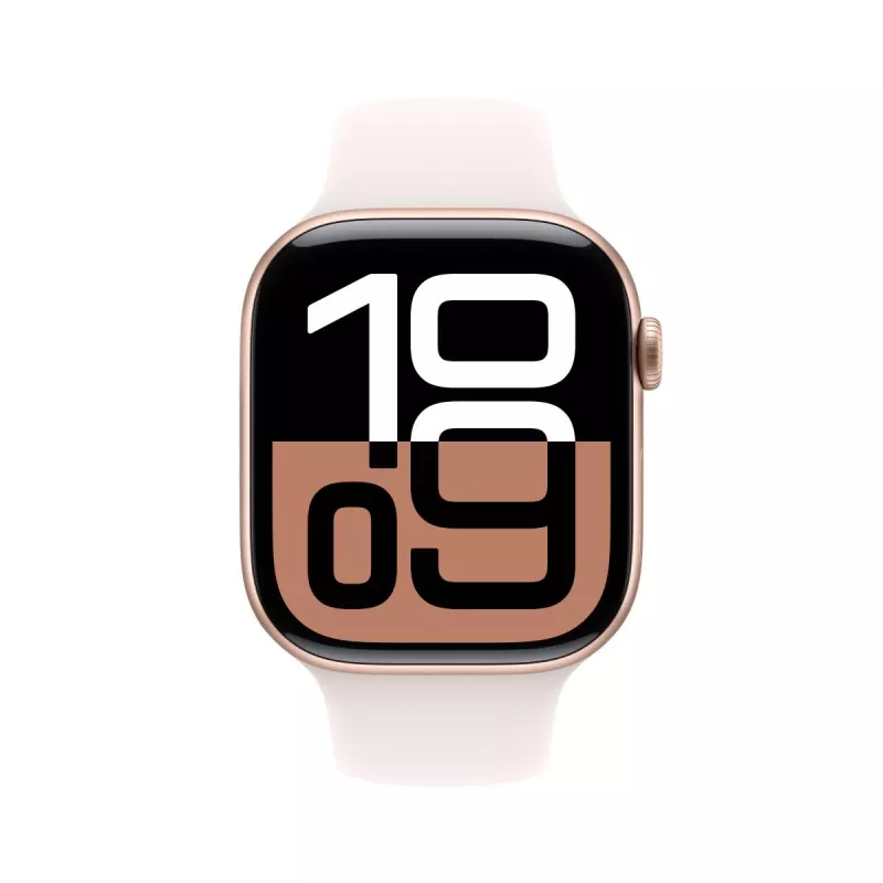 APPLE Watch Series 10 GPS 46mm rožu zelta alumīnija korpuss ar gaiši rozā sporta siksniņu - M/L
