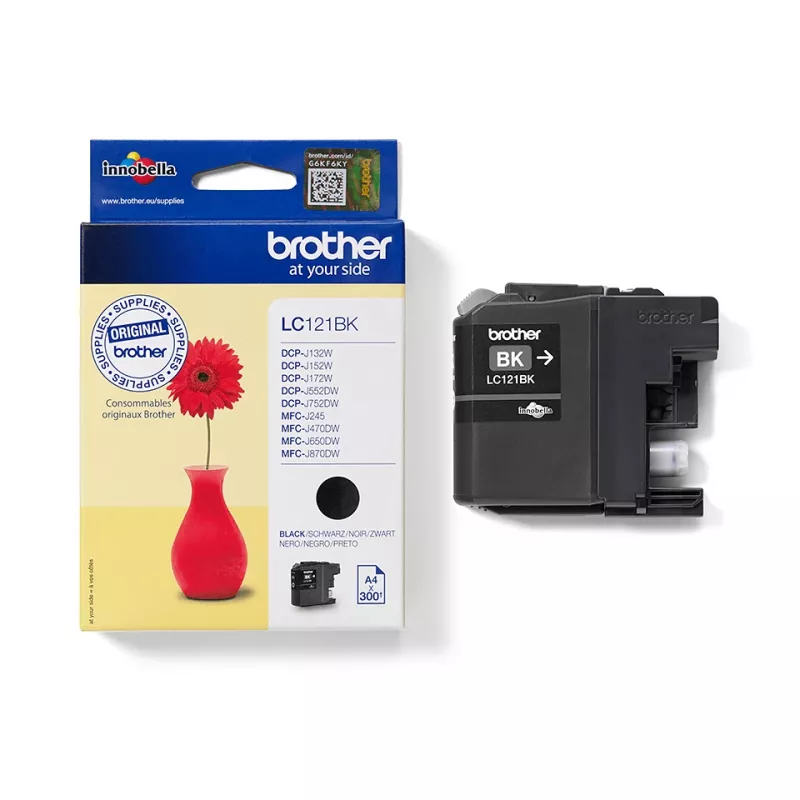 Brother LC121BK tintas kasetne 1 gab. Oriģināla melna