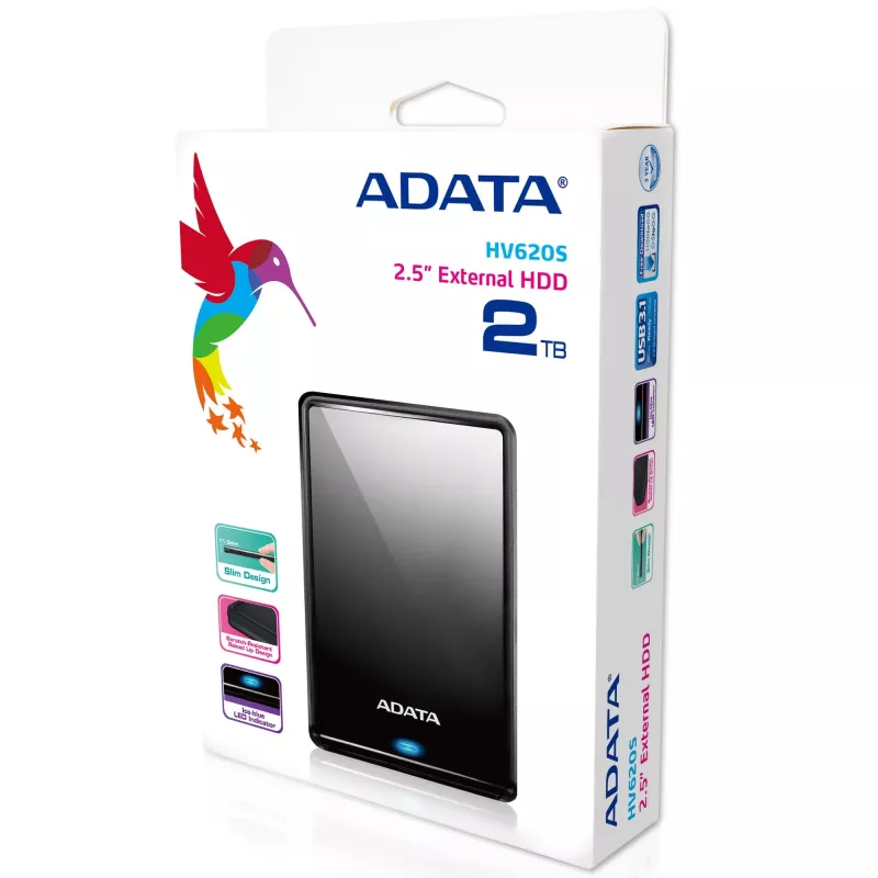 ADATA AHV620S-2TU3-CBK ārējais cietais disks 2 TB 2,5 collas Micro-USB B 3.2 Gen 1 (3.1 Gen 1) Melns