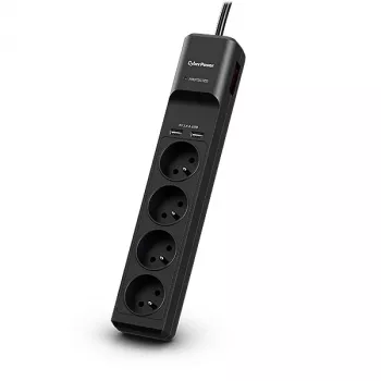 CyberPower Tracer III P0420SUD0-FR pārsprieguma aizsargs Melns 4 maiņstrāvas kontaktligzdas 200 - 250 V 1,8 m