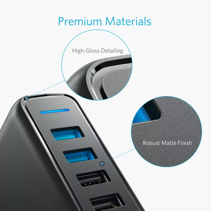 ANKER Powerport Speed 5 2x Quick Charge 3.0 Eu Melns