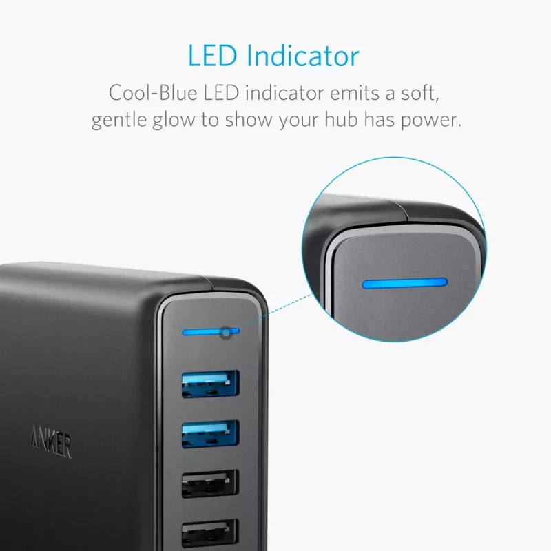 ANKER Powerport Speed 5 2x Quick Charge 3.0 Eu Melns