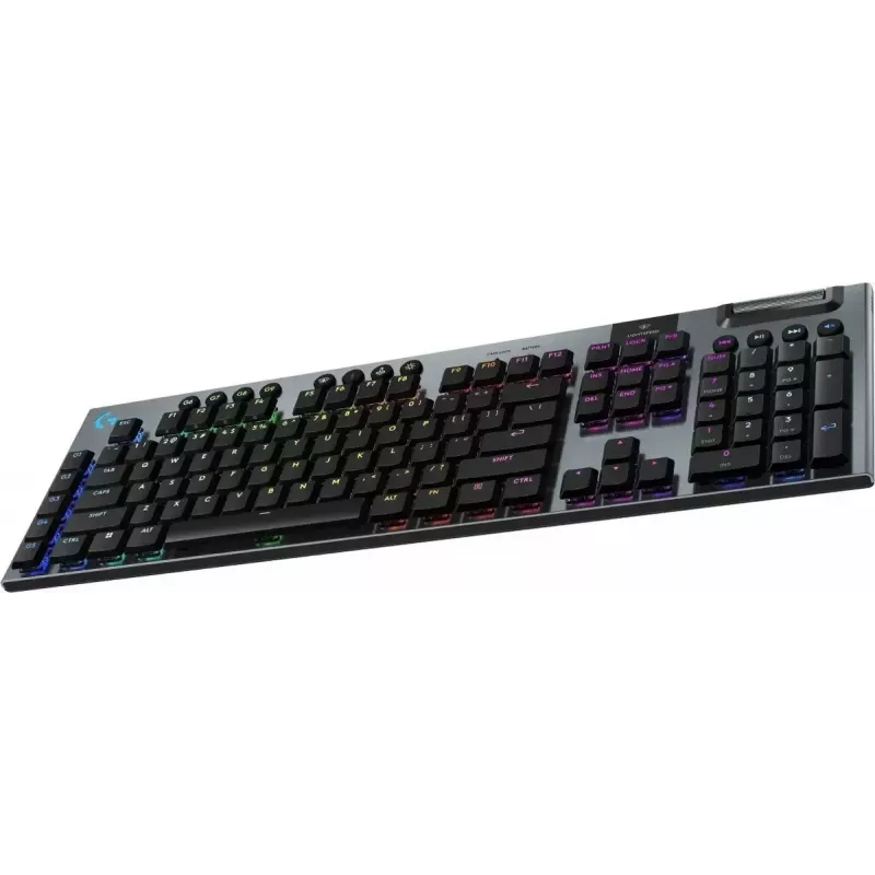 LOGITECH G915 X Lightspeed bezvadu zema profila spēļu tastatūra - Melna - Qwerty - US International Tactile
