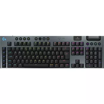 LOGITECH G915 X Lightspeed bezvadu zema profila spēļu tastatūra - Melna - Qwerty - US International Tactile