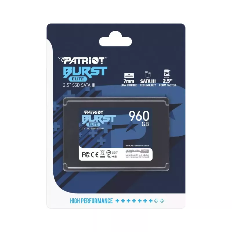 SSD disk Patriot Memory 960 GB 2.5 collas SATA III PBE960GS25SSDR