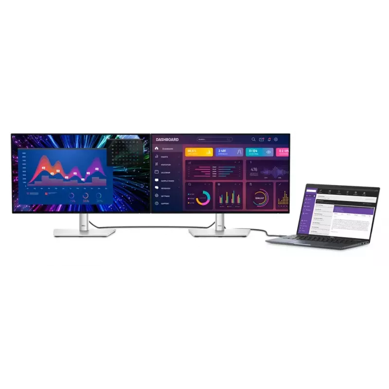 DELL UltraSharp U2424HE datora monitors 60,5 cm (23,8 collu) 1920 x 1080 pikseļi Full HD LCD Melns, Sudrabs