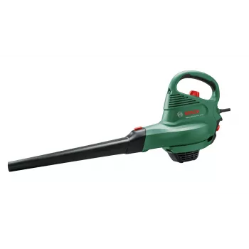 Rokas pūtējs Bosch Universal GardenTidy 2300 — 2300 W, 576 m³/h, 45 L savākšanas maiss, 185–285 km/h, sasmalcināšanas funkcija