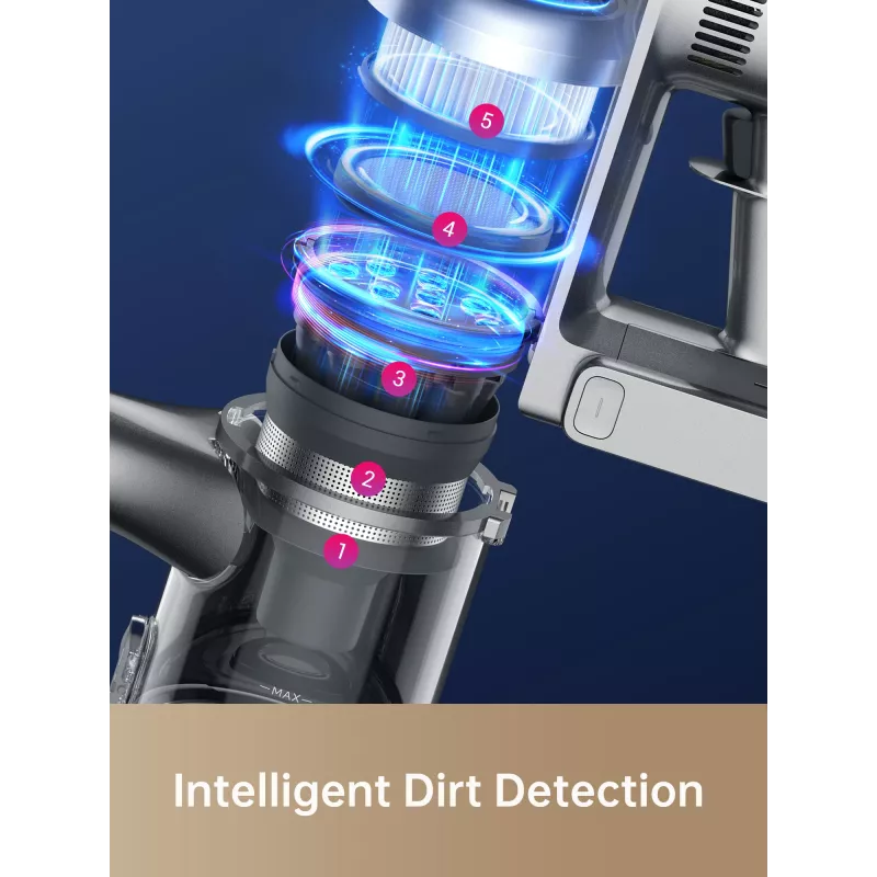 Dreame R20 Bezvada putekļu sūcējs ar kātu, 2-in-1 putekļu sūcējs ar kātu, Putekļu maiss, Melns, 0.6 L, Sausā, Filtrēšana