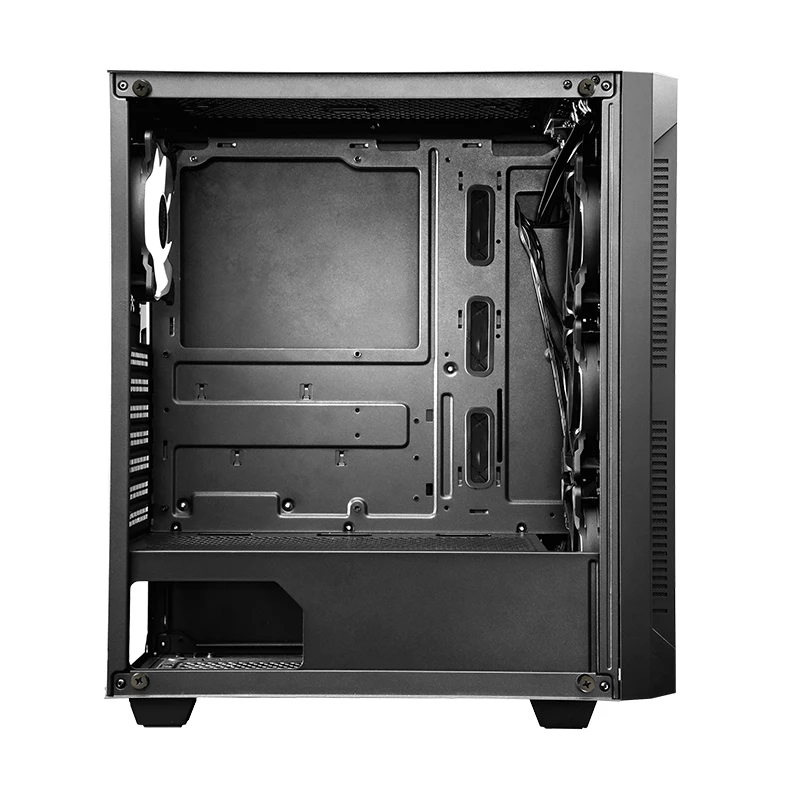 PC korpuss CHIEFTEC GS-01B-OP Tower Melns — rūdīts stikls, RGB ventilatori, atbalsta ATX/Micro-ATX, GPU līdz 320 mm