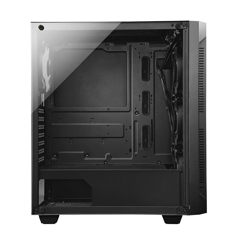 PC korpuss CHIEFTEC GS-01B-OP Tower Melns — rūdīts stikls, RGB ventilatori, atbalsta ATX/Micro-ATX, GPU līdz 320 mm