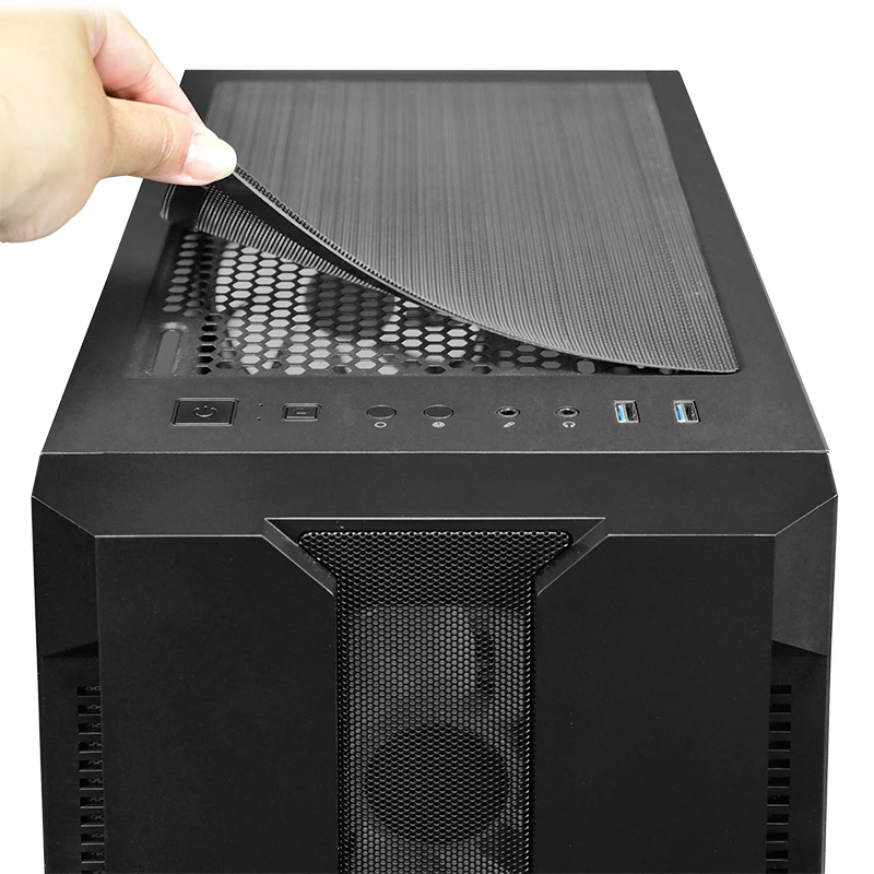 PC korpuss CHIEFTEC GS-01B-OP Tower Melns — rūdīts stikls, RGB ventilatori, atbalsta ATX/Micro-ATX, GPU līdz 320 mm
