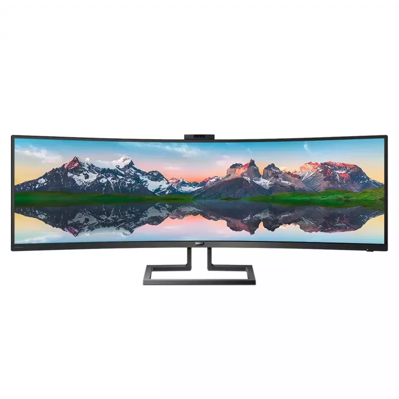 Philips P Line 32:9 SuperWide izliekts LCD monitors 499P9H/00, 124 cm (48.8 collas), 5120 x 1440 pikseļi, UltraWide Dual Quad HD, LCD, 5 ms, Melns