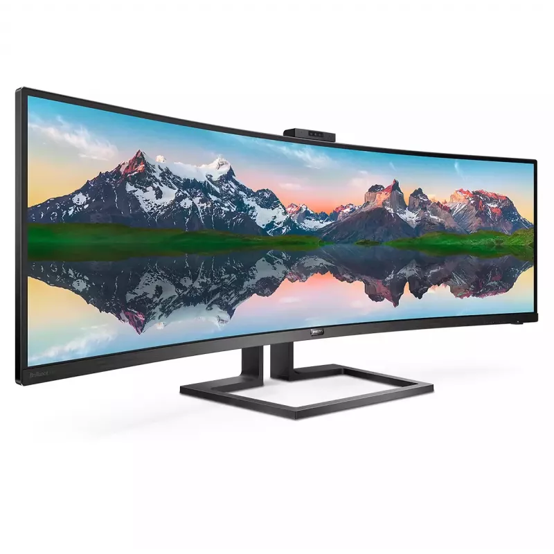 Philips P Line 32:9 SuperWide izliekts LCD monitors 499P9H/00, 124 cm (48.8 collas), 5120 x 1440 pikseļi, UltraWide Dual Quad HD, LCD, 5 ms, Melns