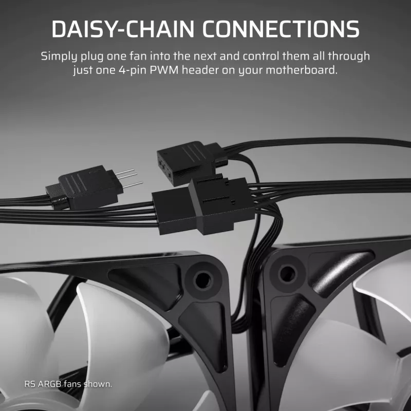 Ventilators Corsair RS120 12 cm Melns 420-2100 RPM 0.2-4.15 mmH2O
