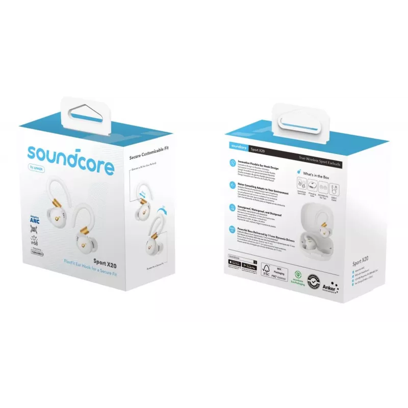 ANKER Earbuds - Soundcore Sport X20 - balta