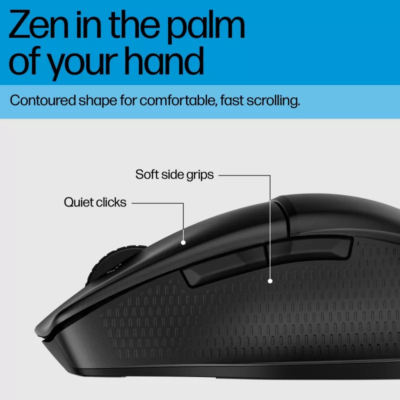 HP 480 Comfort Bluetooth pele, labai rokai, Bluetooth, 4000 DPI, melna