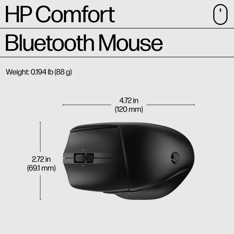 HP 480 Comfort Bluetooth pele, labai rokai, Bluetooth, 4000 DPI, melna