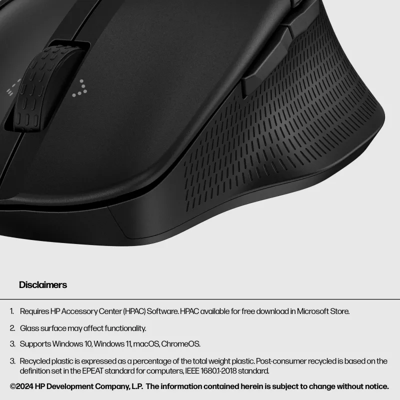 HP 480 Comfort Bluetooth pele, labai rokai, Bluetooth, 4000 DPI, melna