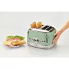 Ariete 156 4 Slice Vintage Toaster, 1600 W, 6 grauzdēšanas līmeņi, nerūsējošais tērauds krāsots pasteļzaļā krāsā, bez sviestmaižu turētājiem. Zaļš