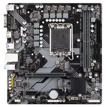 GIGABYTE B760M H DDR4 mātesplate - atbalsta Intel Core 14. paaudzes centrālos procesorus, 6+1+1 fāžu digitālo VRM, līdz 3200 MHz DDR4 (OC), 2x PCIe 4.0 M.2, GbE LAN, USB 3.2 Gen1