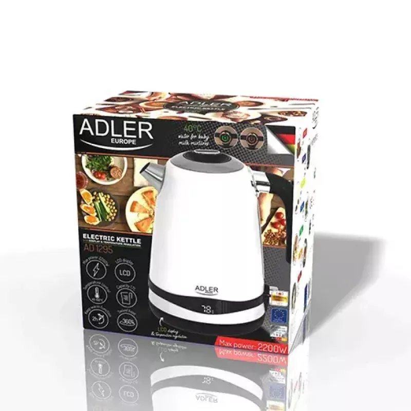 Elektriskā tējkanna Adler 1,7 L 2200 W Balta