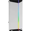 PC korpuss AEROCOOL Bionic Midi Tower White — ATX, rūdīts stikls, 2x3.5 collu sloti, 6x2.5 collu, 297 mm GPU, zils LED