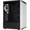 PC korpuss AEROCOOL Bionic Midi Tower White — ATX, rūdīts stikls, 2x3.5 collu sloti, 6x2.5 collu, 297 mm GPU, zils LED