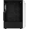 PC korpuss AEROCOOL Bionic Midi Tower White — ATX, rūdīts stikls, 2x3.5 collu sloti, 6x2.5 collu, 297 mm GPU, zils LED