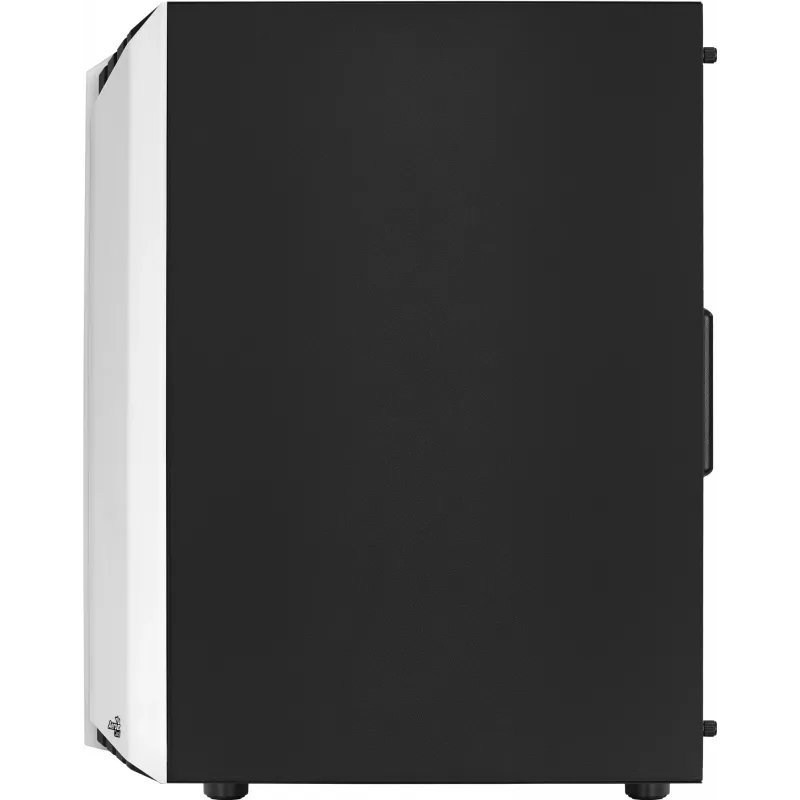 PC korpuss AEROCOOL Bionic Midi Tower White — ATX, rūdīts stikls, 2x3.5 collu sloti, 6x2.5 collu, 297 mm GPU, zils LED