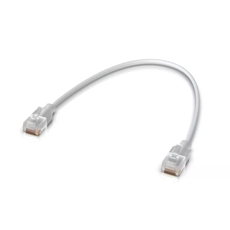 Ethernet komutācijas kabelis UBIQUITI UACC-Cable-Patch-EL 0.3 m Cat6 2.5 Gb/s PoE++ balts