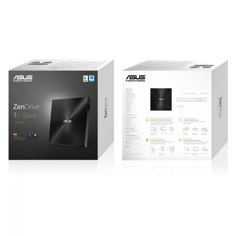ASUS ZenDrive U9M optiskais disku lasītājs DVD±RW Melns