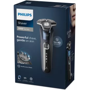 Philips SHAVER Series 5000 S5885/10 vīriešu skuveklis, rotācijas skuveklis, trimmeris, melna, zila