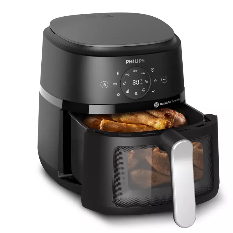 Philips 2000 sērija NA221/00 fritieris Viens 4.2 L Brīvi stāvošs 1500 W Karstā gaisa fritieris Melns, Sudrabs