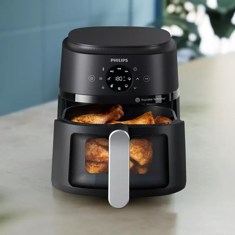 Philips 2000 sērija NA221/00 fritieris Viens 4.2 L Brīvi stāvošs 1500 W Karstā gaisa fritieris Melns, Sudrabs
