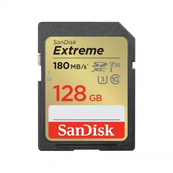 WESTERN DIGITAL SanDisk Extreme SDHC atmiņas karte 128GB 180MB/s 90MB/s UHS-I Class 10 U3 V30