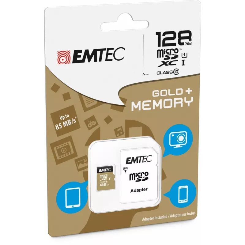 EMTEC Micro SD karte SDXC Class 10 Gold + 128 GB