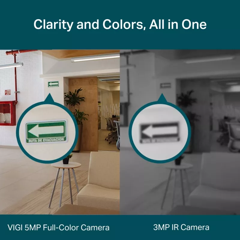 TP-Link VIGI 5MP Full-Color Turret Network Camera, IP drošības kamera, Iekštelpām, Vadu, 120 dB, CE, NTRA, VCCI, KC, BSMI, FCC, IC, Griestiem