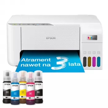 Daudzfunkciju printeris Epson EcoTank L3276 — tintu krāsu, 5760x1440 DPI, Wi‑Fi, A4, 33 ppm, balts