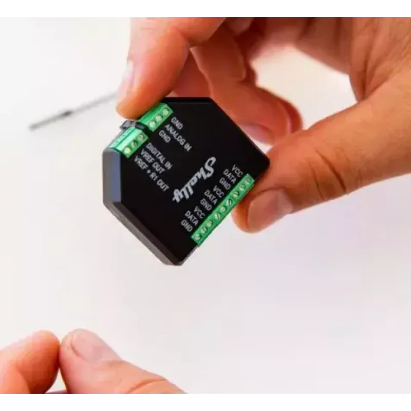 Iebūvētais temperatūras sensors Shelly Plus Add-On — vadu iekštelpu/āra sensors, -20–40°C, 37×42×15 mm